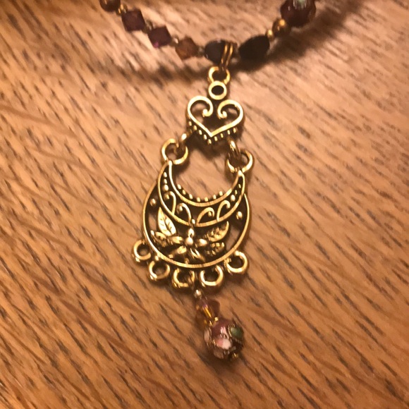Jewelry Beaded Necklace With Gold Pendant Nwot Poshmark